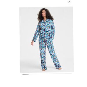 Disney Macys Mickey & Minnie Mouse Parade Balloon Flannel Pajama Set Women's XXL